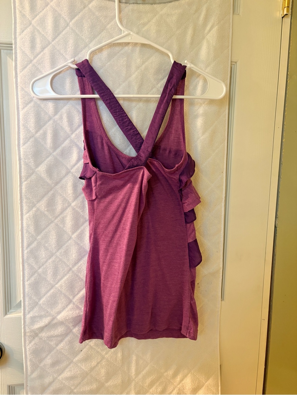 Kirra Purple Layered Ruffle Crossback Tank Top - Picture 2 of 3